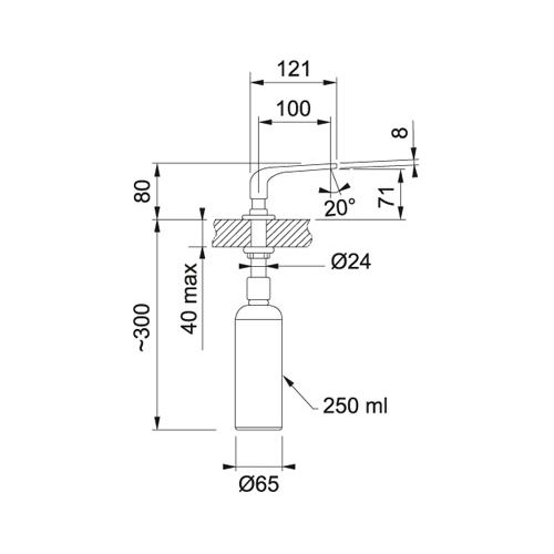 DISPENSER ΥΓΡΟΥ ΣΑΠΟΥΝΙΟΥ FRANKE SINOS Χρωμέ